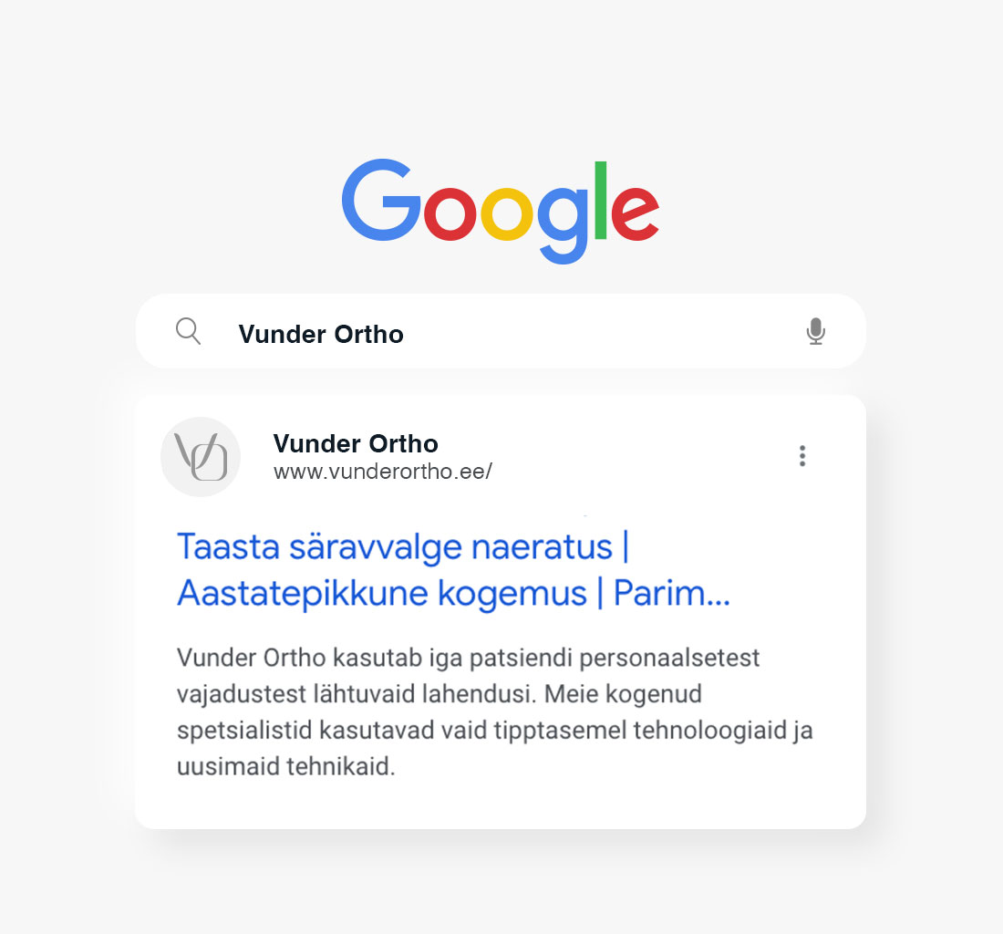 Google Ads for Vunder Ortho Tallinn