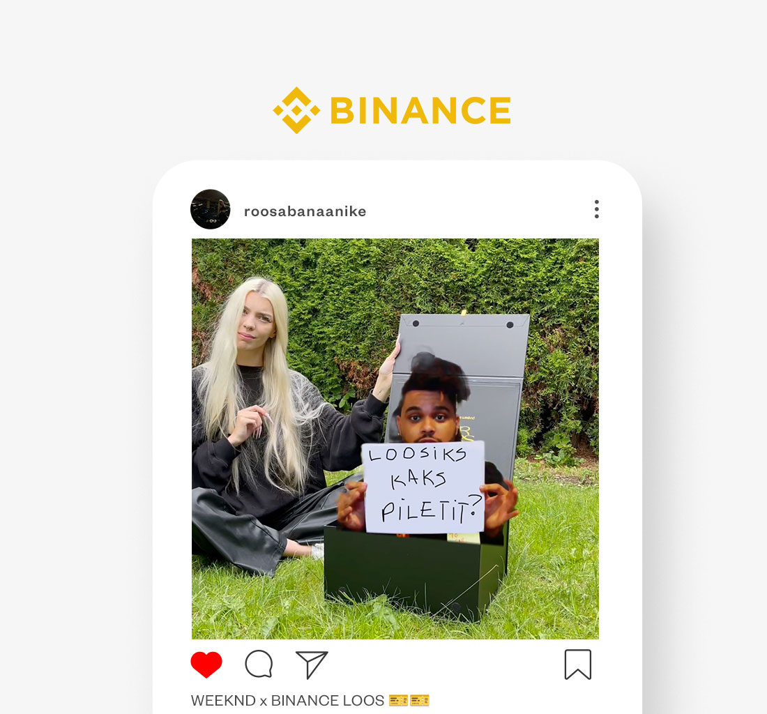 Binance x The Weeknd tour influencer promotion